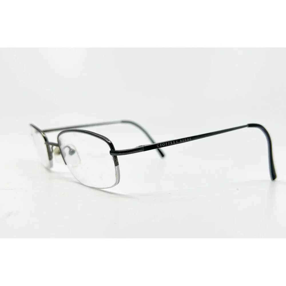 Geoffrey Beene Eyeglasses Mens Gunmetal Semi Rimless Hermes GUN 140 48-19-140